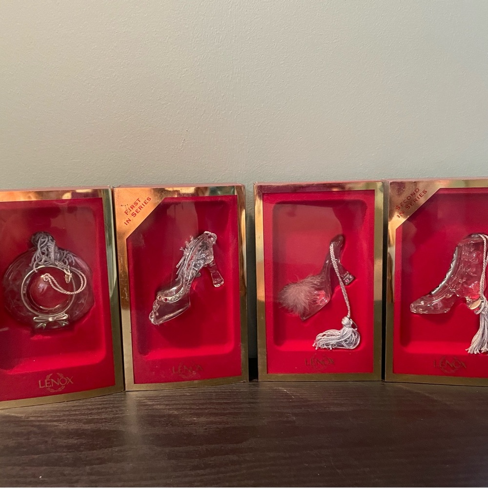 Lenox Crystal Christmas Ornaments Set (4)